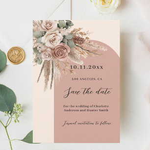Beige Taupe Rose Pampas Arche Hochzeit Save The Date