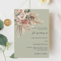 Beige taupe Rose Pampas Salbei Luxus Hochzeit
