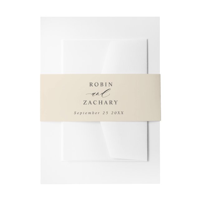 Beige, Terracotta, moderne, einfache Hochzeit Einladungsbanderole (Vorderseite Beispiel)