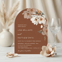 Beige Terrakotta-Aquarell-Blumen-Hochzeit