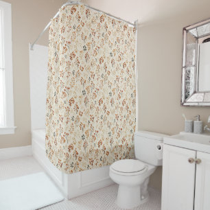 Beige Terrakotta Neutrale Botanik Duschvorhang