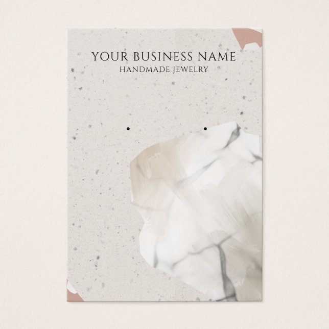 Beige Terrazzo Earring Display Cards (Vorderseite)