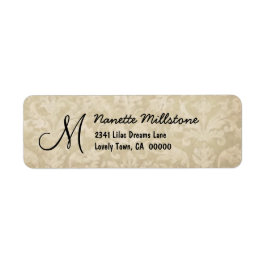 Beige Texturierte Monogramm M-Adressenaufschrift
