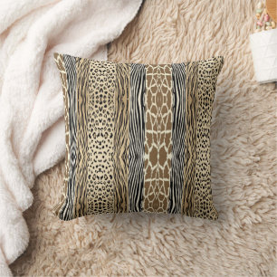 Beige Tier Prägedruck Zebrastreifen Kissen