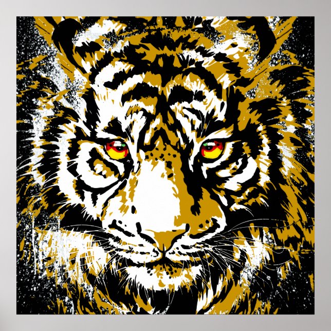 Beige Tiger Head - Tiger Poster Square (Vorne)