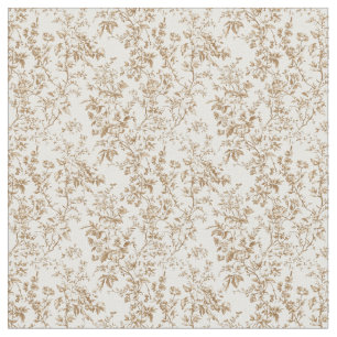 Beige Toile mit Gartenanlagen und Blume Stoff