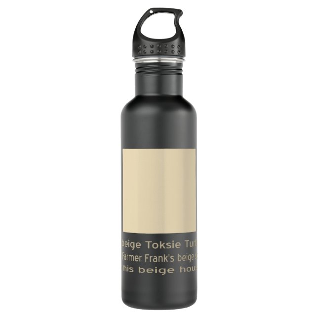 Beige Toksie Turbie über Biege Edelstahlflasche (Vorderseite)