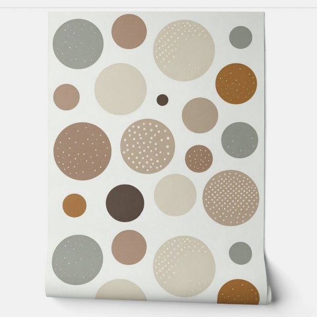 Beige Tone Bubbles Tapete (Abrollen)