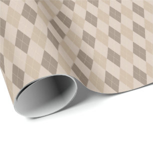 Beige Tones Raute Wrapping Paper Geschenkpapier