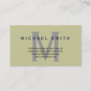Beige Trendy Monogram Consultant Business Card Visitenkarte