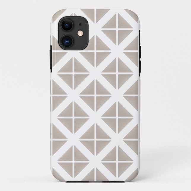 Beige Trendy Triangle Pattern Case-Mate iPhone Hülle (Rückseite)