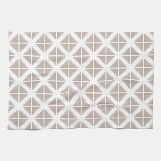 Beige Trendy Triangle Pattern Geschirrtuch (Horizontal)