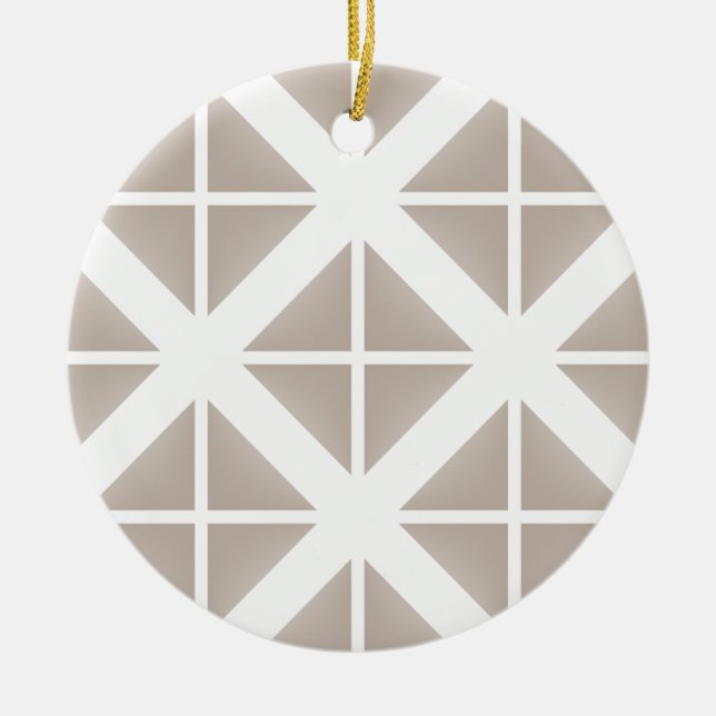 Beige Trendy Triangle Pattern Keramikornament (Vorne)