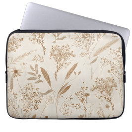 Beige Trockenblumen Botanisch Laptopschutzhülle