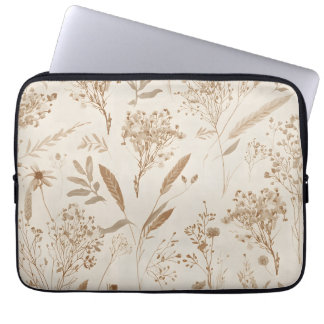 Beige Trockenblumen Botanisch Laptopschutzhülle