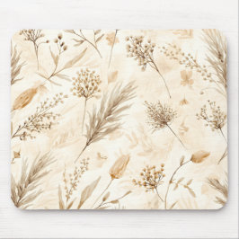 Beige Trockenblumen Botanisch Mousepad