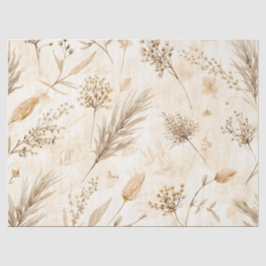 Beige Trockenblumen Botanisch Seidenpapier