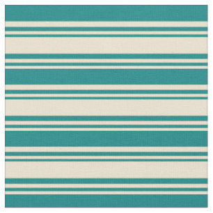 Beige und Aquamarine Streifen-/Linienmuster Stoff