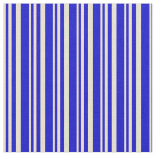 Beige und blaue Linse/Streifenmuster Stoff