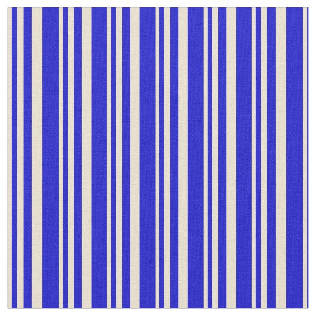 Beige und blaue Linse/Streifenmuster Stoff (Nahaufnahme)