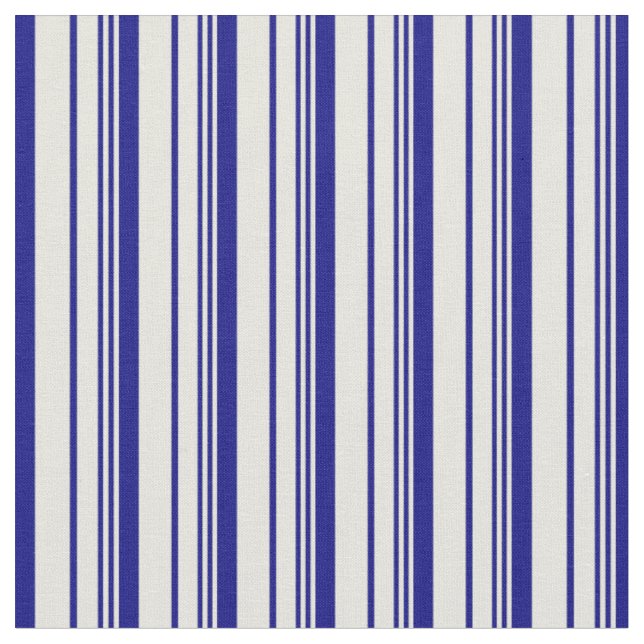 Beige und blaue Streifen/Linke Muster Stoff (Nahaufnahme)