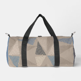 Beige und blaues Dreieck Duffle Bag