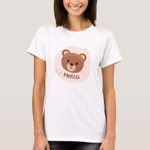 Beige und Braun süße Illustration T-Shirt