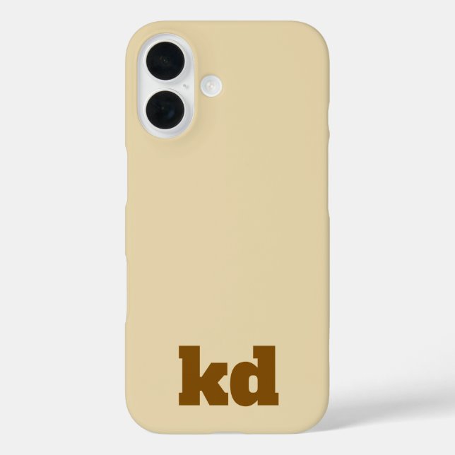 beige- und braune Monogramm-iPhone/iPad-Hülle Case-Mate iPhone Hülle (Rückseite)