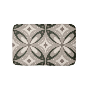Beige und braune Retro-Kreisformen Badematte
