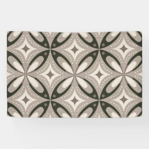 Beige und braune Retro-Kreisformen Banner