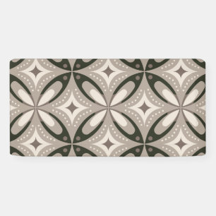 Beige und braune Retro-Kreisformen Banner