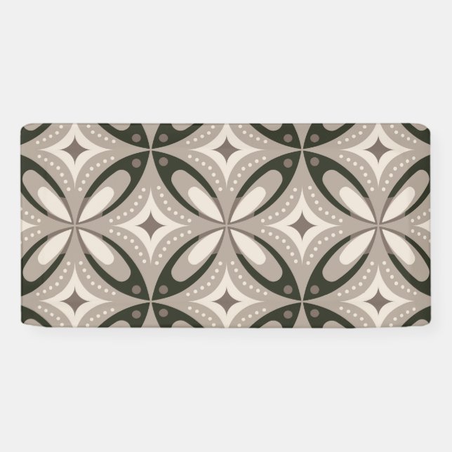 Beige und braune Retro-Kreisformen Banner (Horizontal)