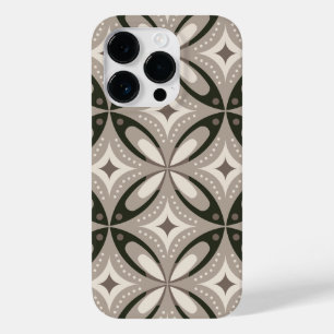 Beige und braune Retro-Kreisformen Case-Mate iPhone 14 Pro Hülle