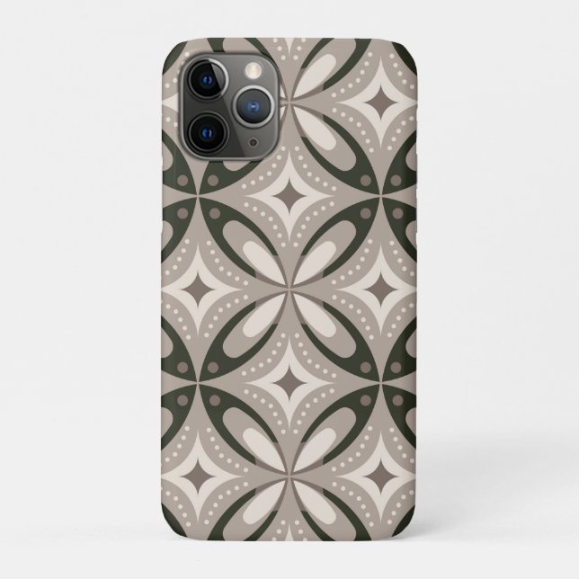 Beige und braune Retro-Kreisformen Case-Mate iPhone Hülle (Rückseite)