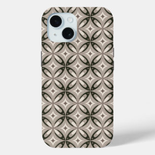 Beige und braune Retro-Kreisformen Case-Mate iPhone Hülle