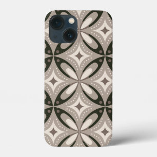 Beige und braune Retro-Kreisformen Case-Mate iPhone Hülle