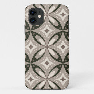 Beige und braune Retro-Kreisformen Case-Mate iPhone Hülle