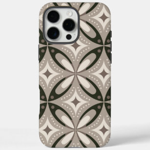 Beige und braune Retro-Kreisformen iPhone 16 Pro Max Hülle