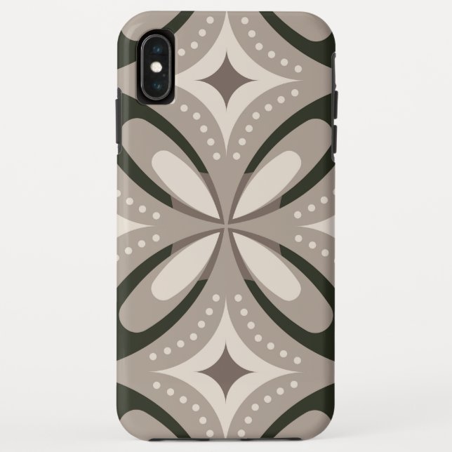 Beige und braune Retro-Kreisformen Case-Mate iPhone Hülle (Rückseite)