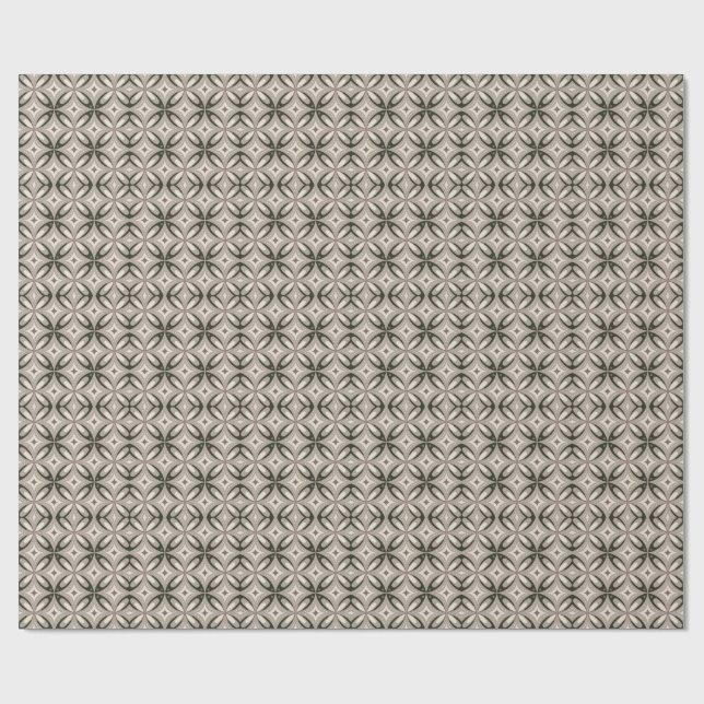 Beige- und braune Retro-Kreisformen Geschenkpapier (Flach)