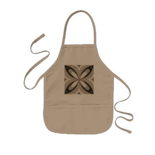 Beige und braune Retro-Kreisformen Kinderschürze