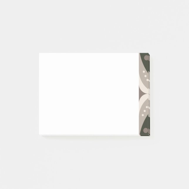 Beige und braune Retro-Kreisformen Post-it Klebezettel (Vorderseite)