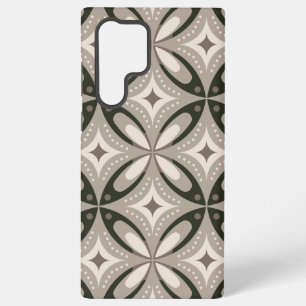 Beige und braune Retro-Kreisformen Samsung Galaxy Hülle