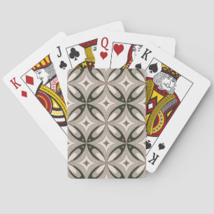 Beige und braune Retro-Kreisformen Spielkarten