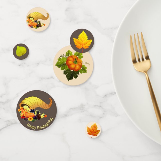 Beige und brauner Erntedank Confetti Konfetti (Gruppe)