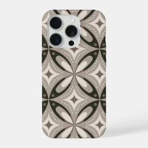 Beige- und Brauntöne im Retro-Stil mit kreisförmig iPhone 15 Pro Hülle