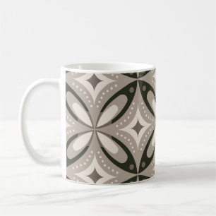 Beige- und Brauntöne im Retro-Stil mit kreisförmig Kaffeetasse