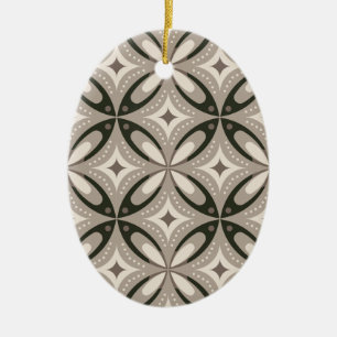 Beige- und Brauntöne im Retro-Stil mit kreisförmig Keramik Ornament