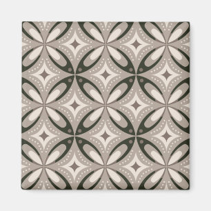 Beige- und Brauntöne im Retro-Stil mit kreisförmig Magnet