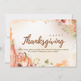 Beige und Brown einfache Happy Thanksgiving Feiertagskarte